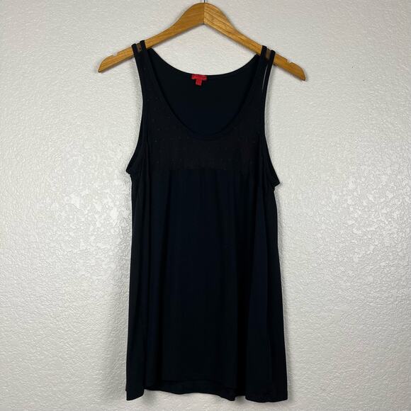PJ Salvage Womens XL Black Y2K Stretch Tank Lace Mesh Witchy Whimsygoth Fairy - Picture 1 of 4